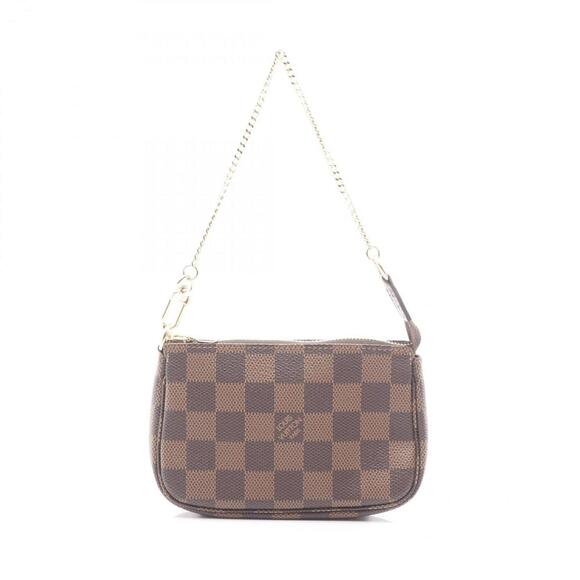LOUIS VUITTON Brown Damier Leather Pochette Bag - Picture 1 of 8